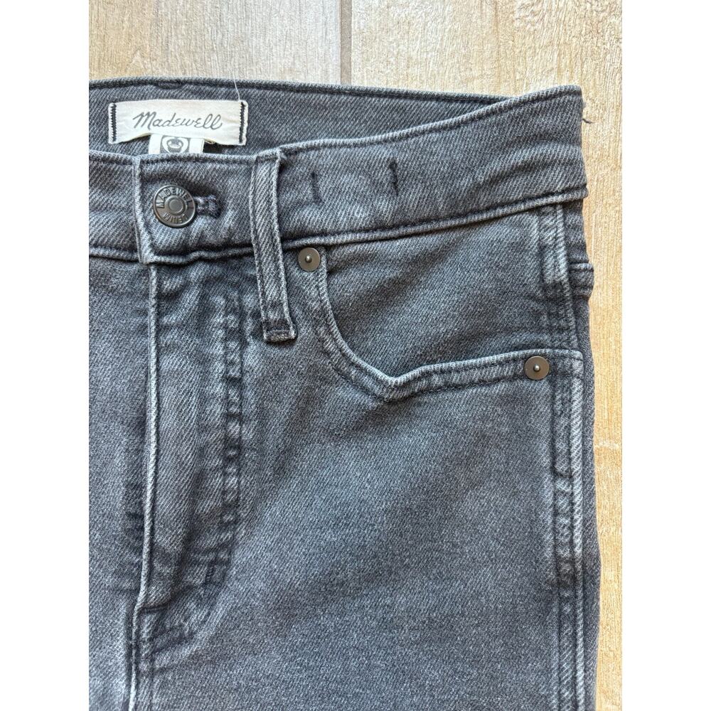 Madewell 10" High-Rise Skinny Jeans Women 27 Black Faded Stretch Denim - Picture 4 of 11